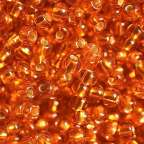 Бисер чешский 97000 прозрачный оранжевый серебряная линия внутри Preciosa 1 сорт купить оптом