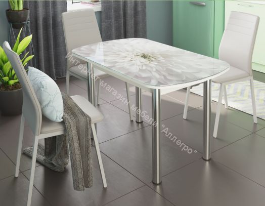 Стол обеденный "Бостон-2" Флоренс/хром брифинг