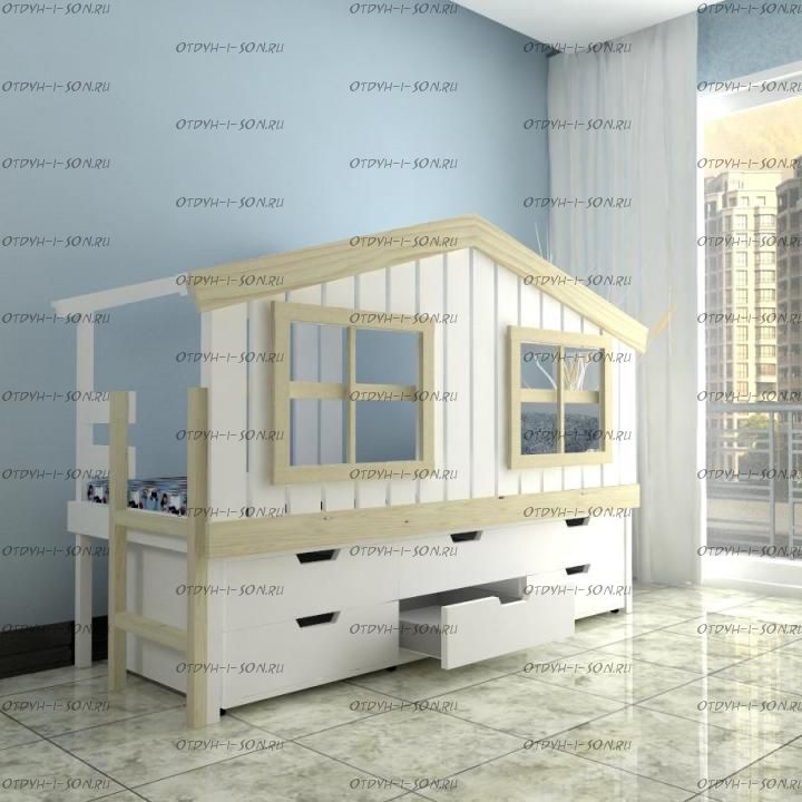 Кровать-чердак Домик Calipso №2