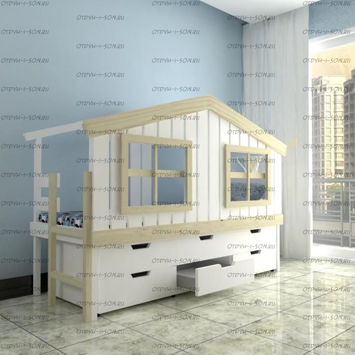 Кровать-чердак Домик Calipso №2