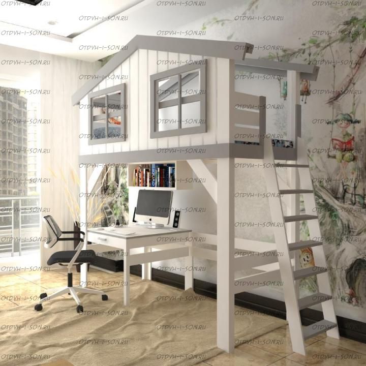 Кровать-чердак Домик Roof №33В