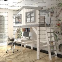 Кровать-чердак Домик Roof №33В