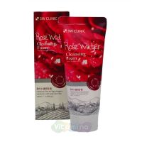 3W CLINIC Увлажняющая пенка с розовой водой Rose Water Cleansing Foam,100 мл