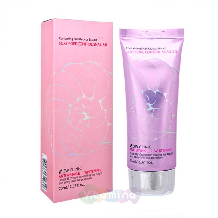 3W CLINIC ВВ крем с улиточным муцином Silky Pore Control BB Cream, 70 мл