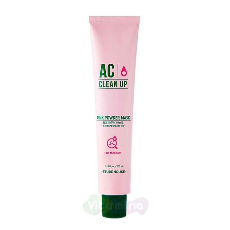 Etude House Маска с розовой глиной для проблемной кожи AC Clean Up Pink Powder Mask, 100 мл