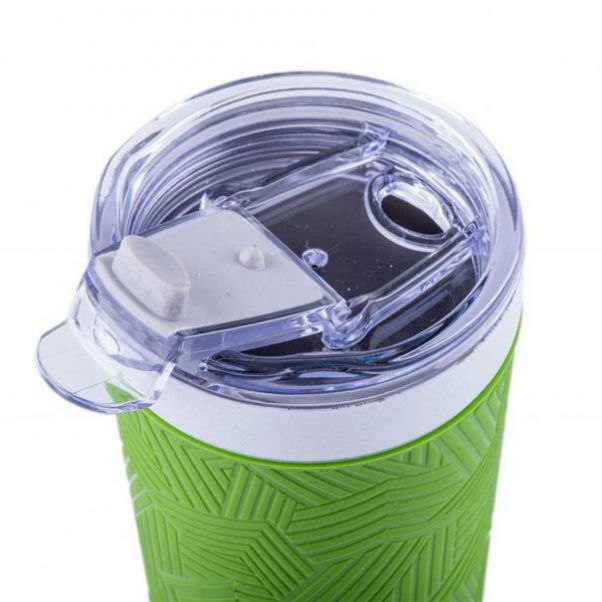 Термокружка Funny белая с салатовым