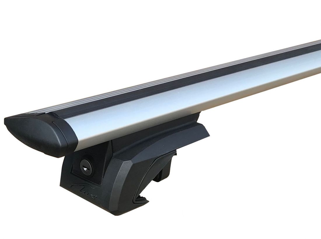 Багажник "LUX" ЭЛЕГАНТ на рейлинги с дугами аэро-трэвэл 82мм с замком