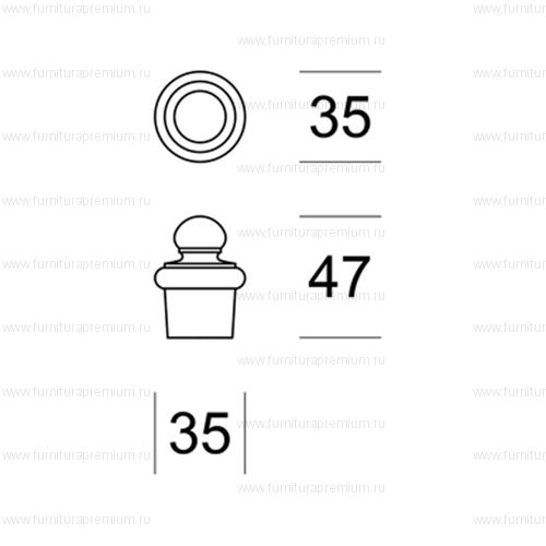 Дверной упор Salice Paolo Borromeo 2903
