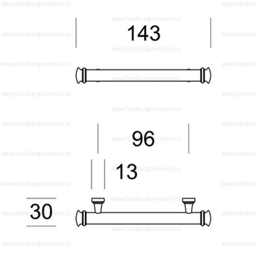 Мебельная ручка-скоба Salice Paolo Fresia 2813