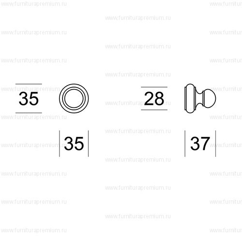 Мебельная ручка-кнопка Salice Paolo Borromeo 2805