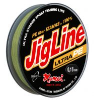 Плетеная леска для спиннинга Momoi JigLine Ultra PE 100 м 0,09 мм 6,1 кг зелёная