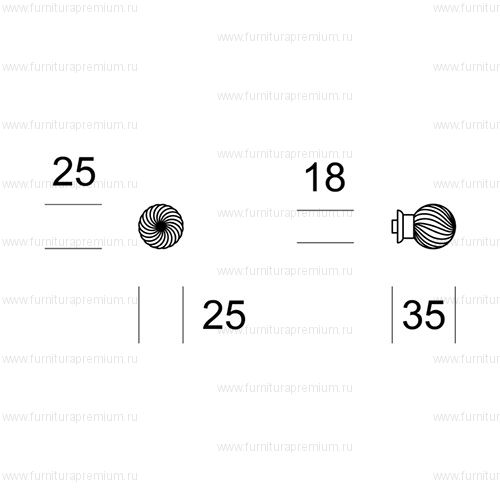 Мебельная ручка-кнопка Salice Paolo Aster 461