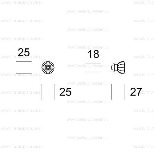 Мебельная ручка-кнопка Salice Paolo Arum 460
