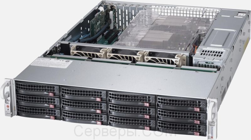 Корпус Supermicro SuperChassis 826BE26-R1K28LPB Rack 1280Вт Чёрный 2U, CSE-826BE26-R1K28LPB