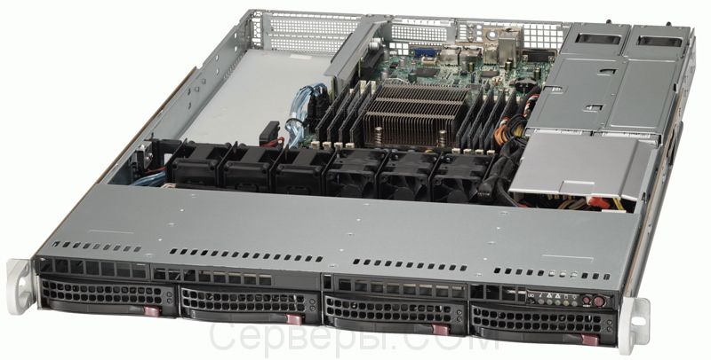 Серверная платформа Supermicro SuperServer 5017R-WRF 1U 1xLGA 2011 4x3.5", SYS-5017R-WRF