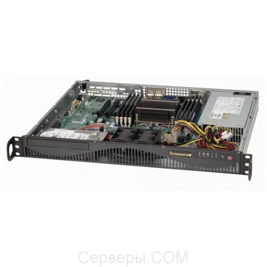 Корпус Supermicro SuperChassis 512F-441B Rack 440Вт Чёрный 1U, CSE-512F-441B