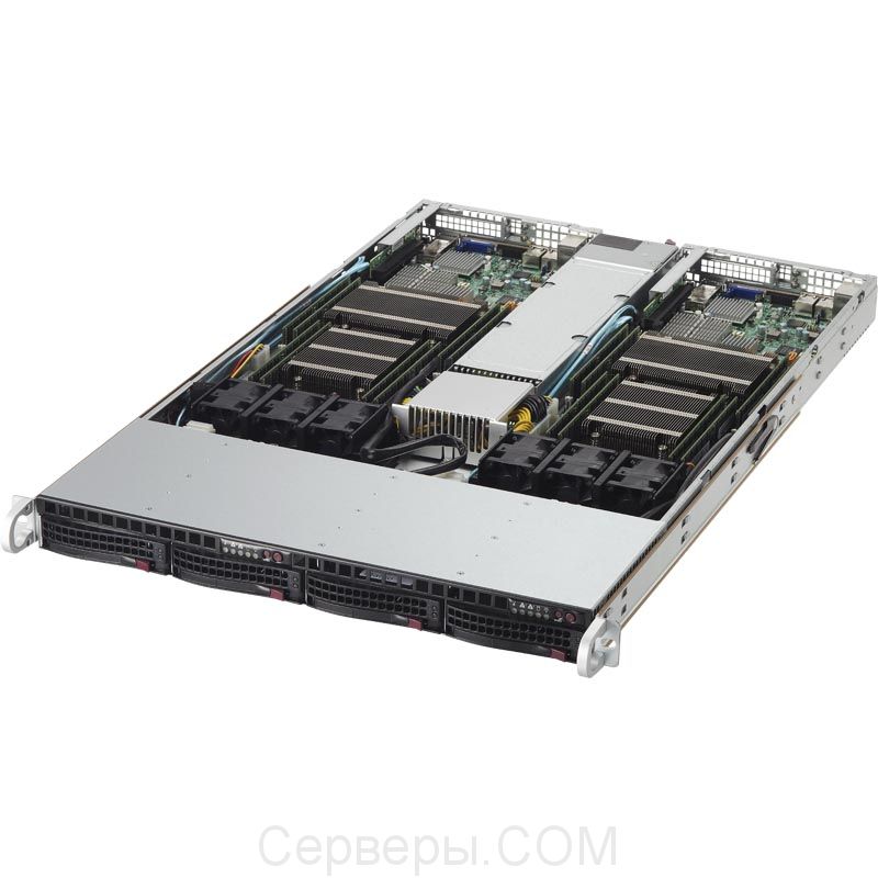 Серверная платформа Supermicro SuperServer 6018TR-TF 1U 4xLGA 2011v3 4x3.5", sys-6018TR-TF