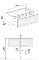 Keuco Edition 11 Planning 31251 тумба под раковину 105x53,5 схема 1