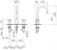 Dornbracht Tara. смеситель для раковины 20710892 схема 1