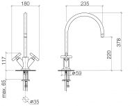 Dornbracht Tara. смеситель для кухни 22815892 схема 1