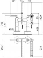 Смеситель для ванны и душа Dornbracht Tara. 25943882 схема 1