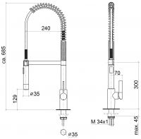 Dornbracht Tara Ultra смеситель для кухни 33860875 схема 1