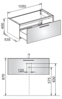 Keuco Royal 60 32151 тумба под раковину 105x53,5 схема 1