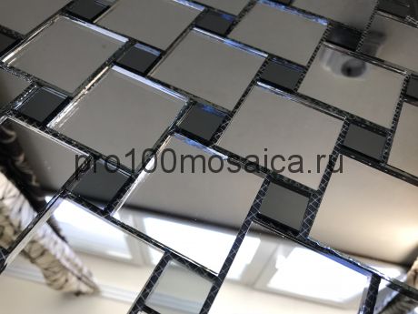 SD50 Серебро+Графит зеркало Мозаика зеркальная серия VANTAGGIO, 300*300*4 мм (VIVERE)