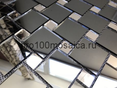 DS50 Серебро+Графит зеркало Мозаика зеркальная серия VANTAGGIO, 300*300*4 мм (VIVERE)