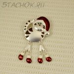 Брошь "Котейка-Санта Клаус" (США)