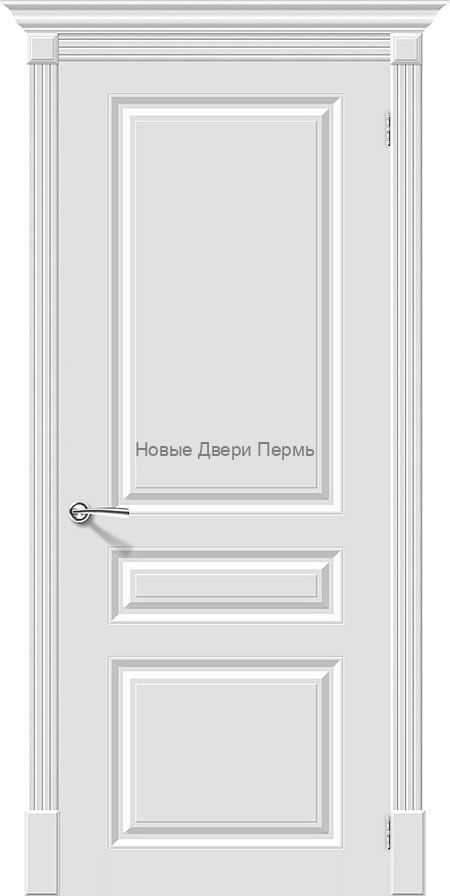 Скинни-14 Whitey без стекла Дверь межкомнатная крашенная (Эмаль)