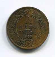 1/12 анны 1908 года Индия