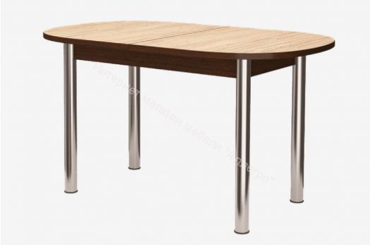 Стол раздвижной овальный  1180(1480)х690  хром брифинг