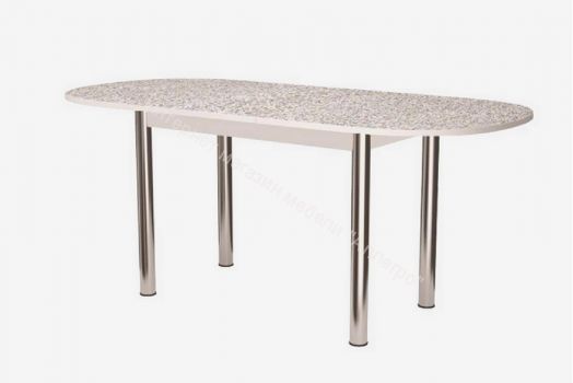 Стол раздвижной овальный  1180(1480)х690  хром брифинг