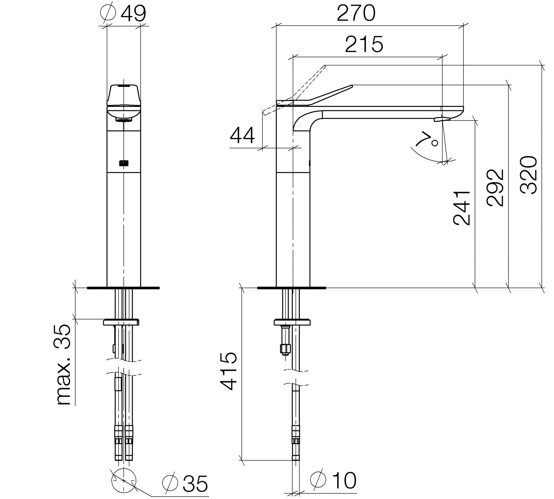 Dornbracht Lisse смеситель для раковины 33537845 схема 1