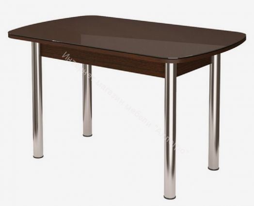 Стол овальный "Бостон" 900*600 мм Шоколад глянец/хром брифинг