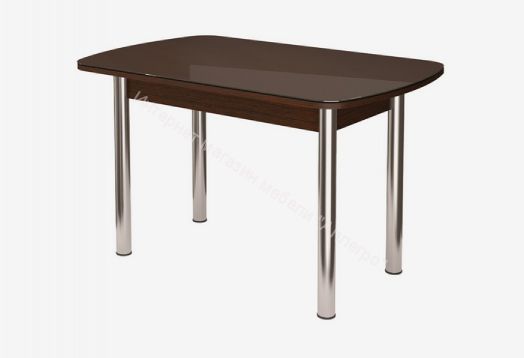Стол овальный "Бостон" 900*600 мм Шоколад глянец/хром брифинг