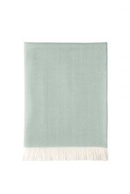 Классический плед из Шотландии, 100 % шерсть мериноса, Узор Ёлочка Herringbone, Знаменитый цвет Duck Egg (цвет утиного яйца), плотность 5. DUCK EGG HERRINGBONE EXTRA FINE MERINO WOOL THROW