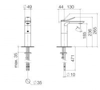 Dornbracht Lisse смеситель для раковины 33526845 схема 1