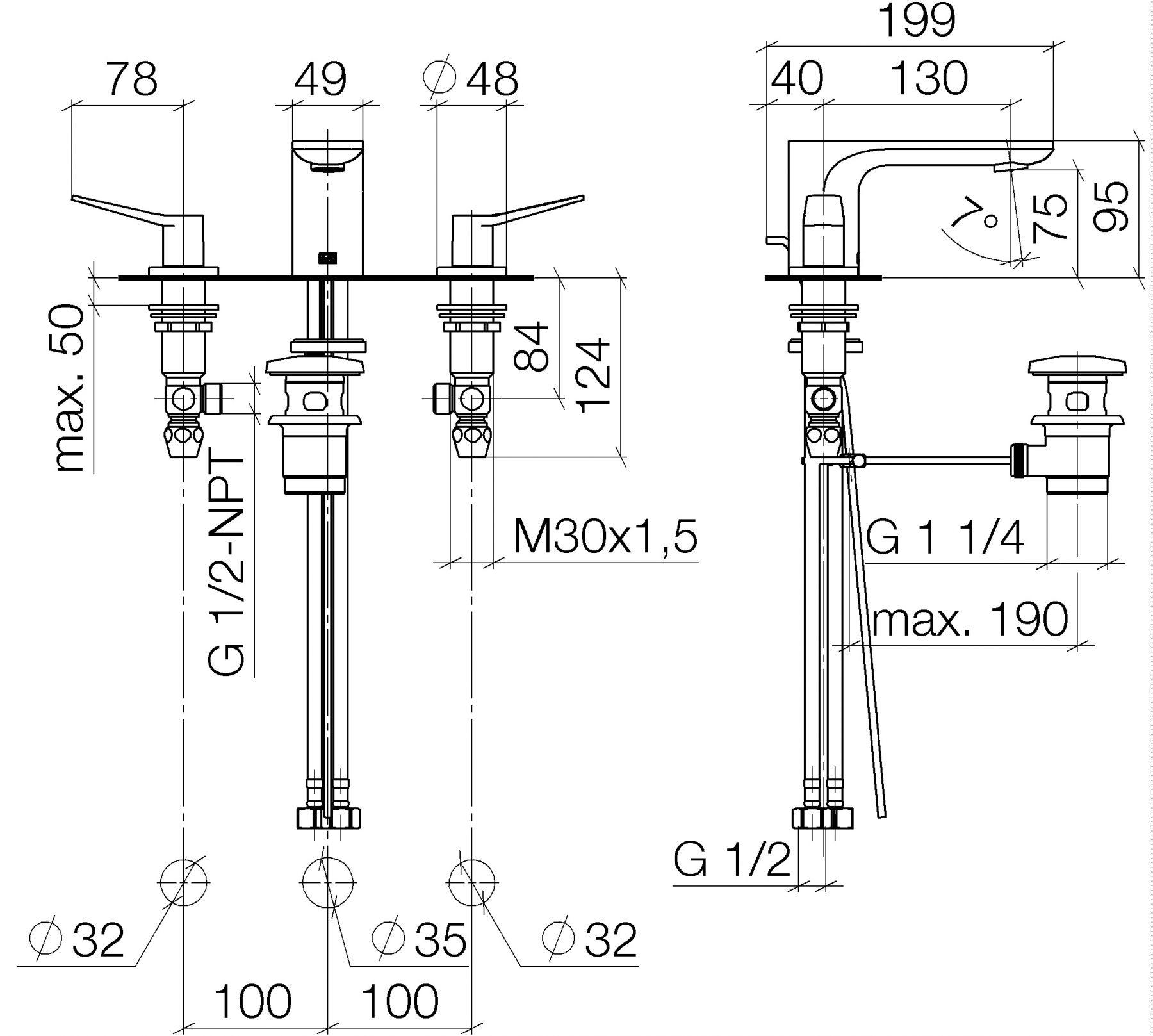 Dornbracht Lisse смеситель для раковины 20713845 схема 1