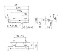 Dornbracht Lisse смеситель для душа 33300845 схема 1