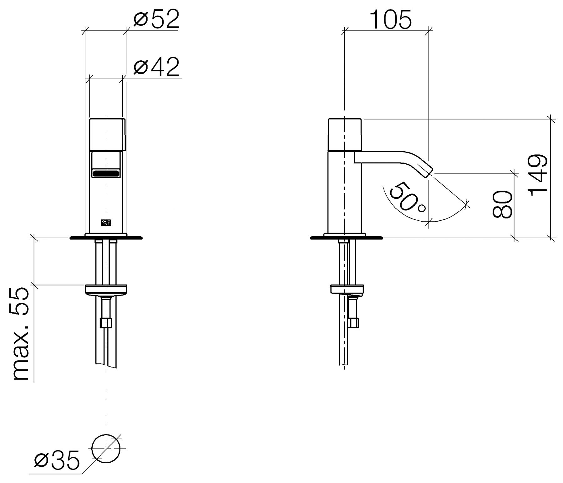 Dornbracht IMO смеситель для раковины 33527670 схема 1