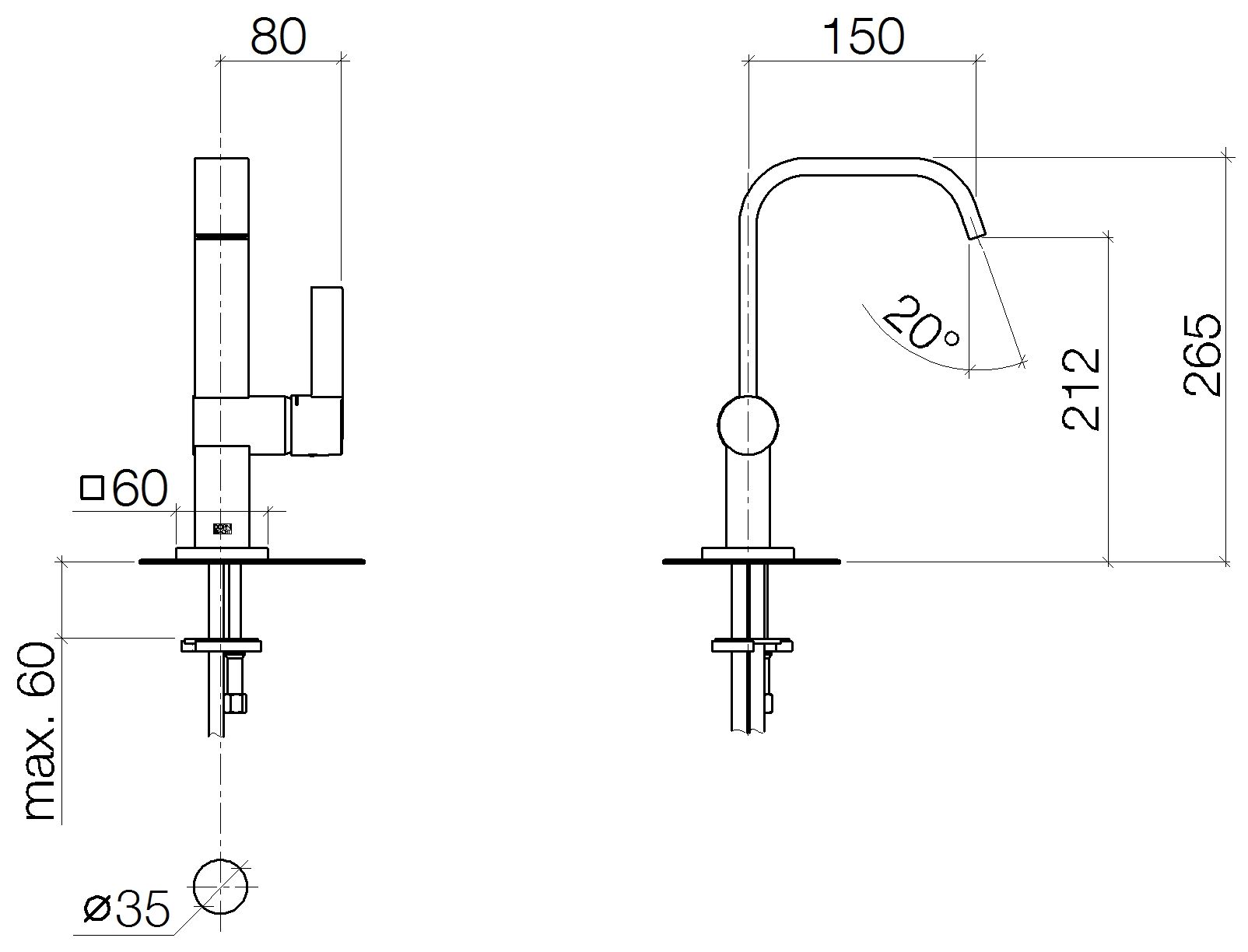 Dornbracht IMO смеситель для раковины 33526670 схема 1