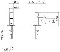 Dornbracht IMO смеситель для раковины 33507670 схема 1