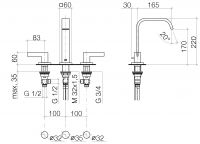 Dornbracht IMO смеситель для раковины 20713670 схема 1