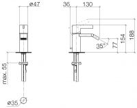 Dornbracht IMO смеситель для биде 33600670 схема 1