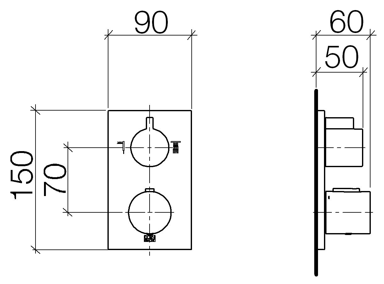 Dornbracht Deque смеситель для ванны/душа 36426670 схема 1