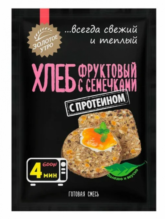 Золотое Утро Смесь для фруктового хлеба с семечками 80 г