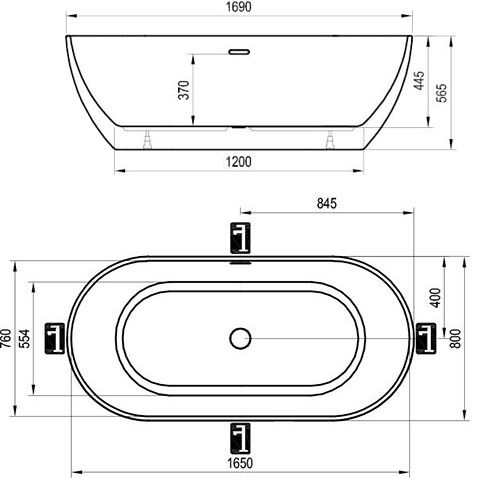 Овальная ванна Ravak Freedom O 169x80 ФОТО