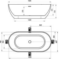 Овальная ванна Ravak Freedom O 169x80 схема 2